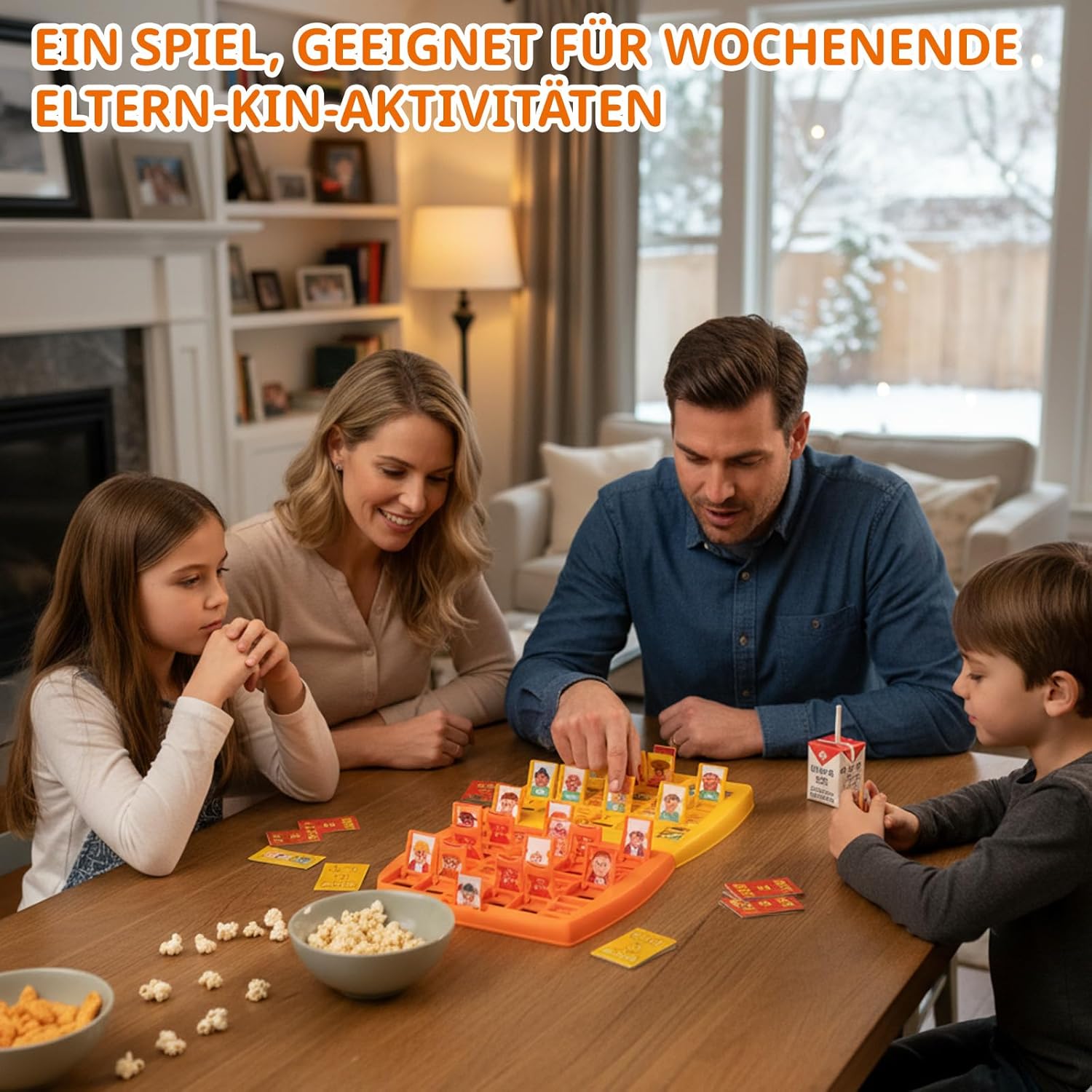 Guess Who Game, Who Am I Game, 96 Cards with Personality Pattern, Guessing Game for Family and Friends, Family-Friendly Game, Yellow and Orange Two Chessboard Edition, Guess Who Games