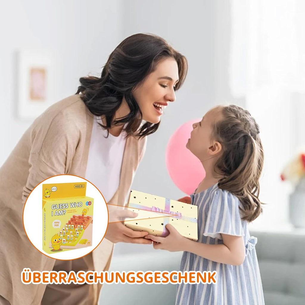 Guess Who Game, Who Am I Game, 96 Cards with Personality Pattern, Guessing Game for Family and Friends, Family-Friendly Game, Yellow and Orange Two Chessboard Edition, Guess Who Games