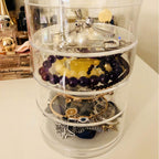 Cosmetic Jewelry Box Creative Transparent PS Acrylic Four-Layer Circular Rotating Desktop Storage Box