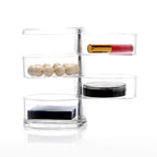 Cosmetic Jewelry Box Creative Transparent PS Acrylic Four-Layer Circular Rotating Desktop Storage Box
