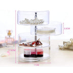 Cosmetic Jewelry Box Creative Transparent PS Acrylic Four-Layer Circular Rotating Desktop Storage Box