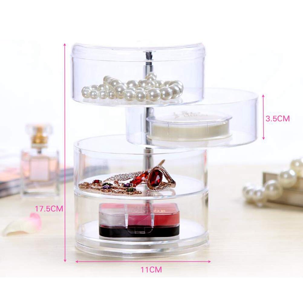Cosmetic Jewelry Box Creative Transparent PS Acrylic Four-Layer Circular Rotating Desktop Storage Box