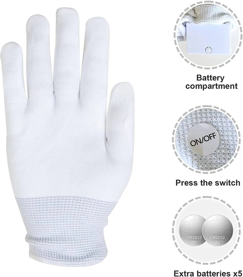 Led Gloves 5 Colors 6 Modes Light up Gloves Rave Gloves Finger Light Flashing Gloves Cool Fun Toys