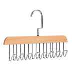 Multi Purpose 8 Hook Wooden Hanger for Clothes Storage, Space Saving Closet Organizer, Rotating Hook Hanger for Shirts, Pants, Accessories, Wardrobe Storage Solution (Pack of 1)