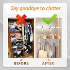 Multi Purpose 8 Hook Wooden Hanger for Clothes Storage, Space Saving Closet Organizer, Rotating Hook Hanger for Shirts, Pants, Accessories, Wardrobe Storage Solution (Pack of 1)