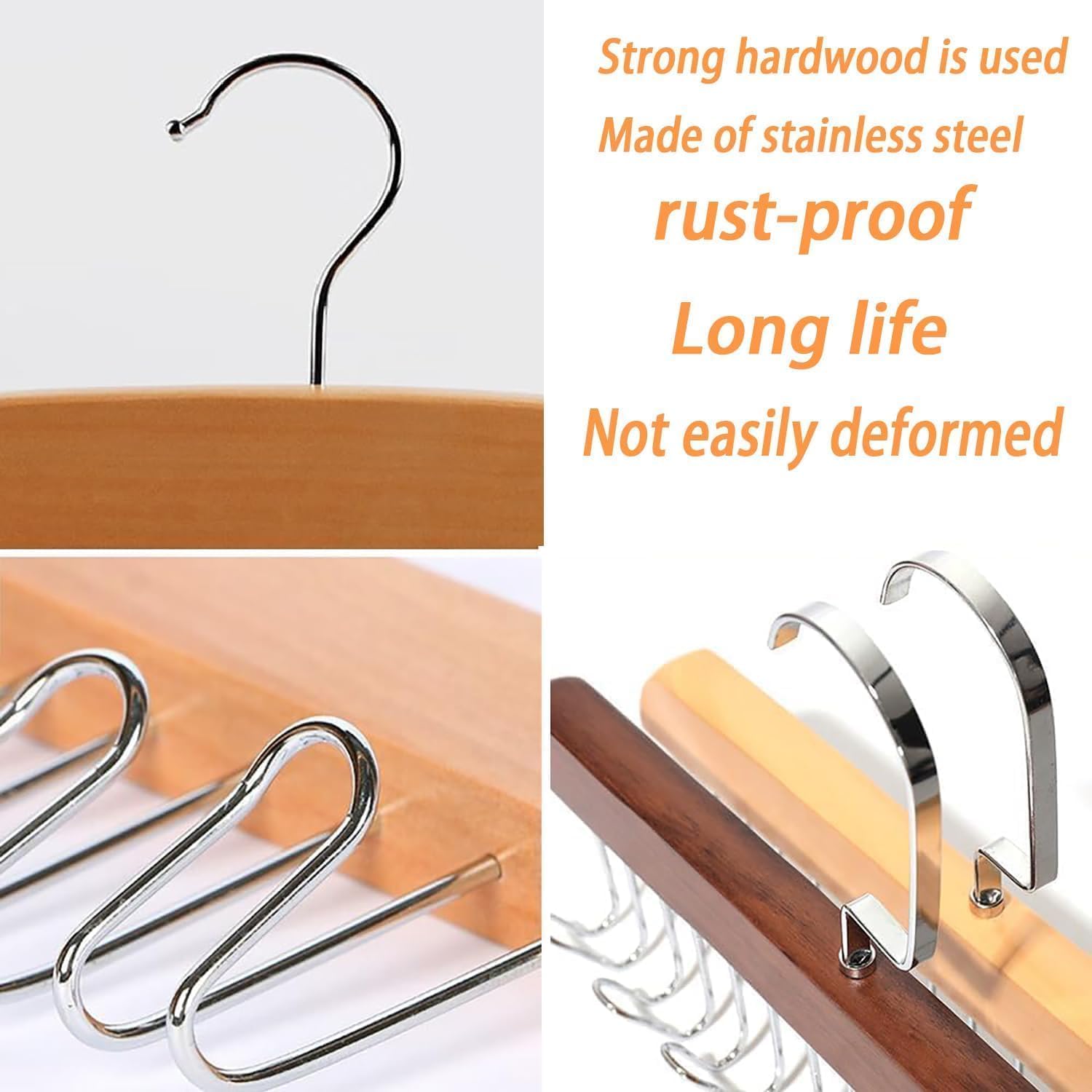 Multi Purpose 8 Hook Wooden Hanger for Clothes Storage, Space Saving Closet Organizer, Rotating Hook Hanger for Shirts, Pants, Accessories, Wardrobe Storage Solution (Pack of 1)