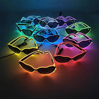 LED Heart Led Party Goggles Night Events EL wired Partywear Glasses RAVE READY (RANDOM COLOUR)