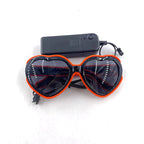 LED Heart Led Party Goggles Night Events EL wired Partywear Glasses RAVE READY (RANDOM COLOUR)