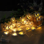 Wooden LED String Light Series Home Decor Fairy Lights 3m
