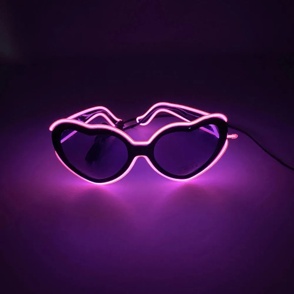 ZYOZ LED Heart shape Party Goggles Night Events EL wired Partywear Glasses RAVE READY