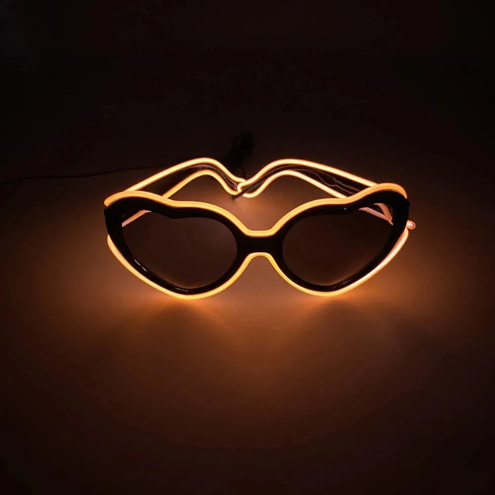 ZYOZ LED Heart shape Party Goggles Night Events EL wired Partywear Glasses RAVE READY