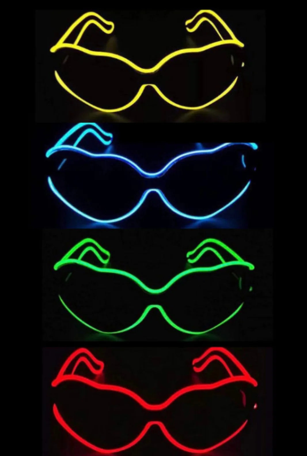 ZYOZ LED Heart shape Party Goggles Night Events EL wired Partywear Glasses RAVE READY Secondary image