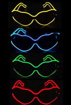 ZYOZ LED Heart shape Party Goggles Night Events EL wired Partywear Glasses RAVE READY
