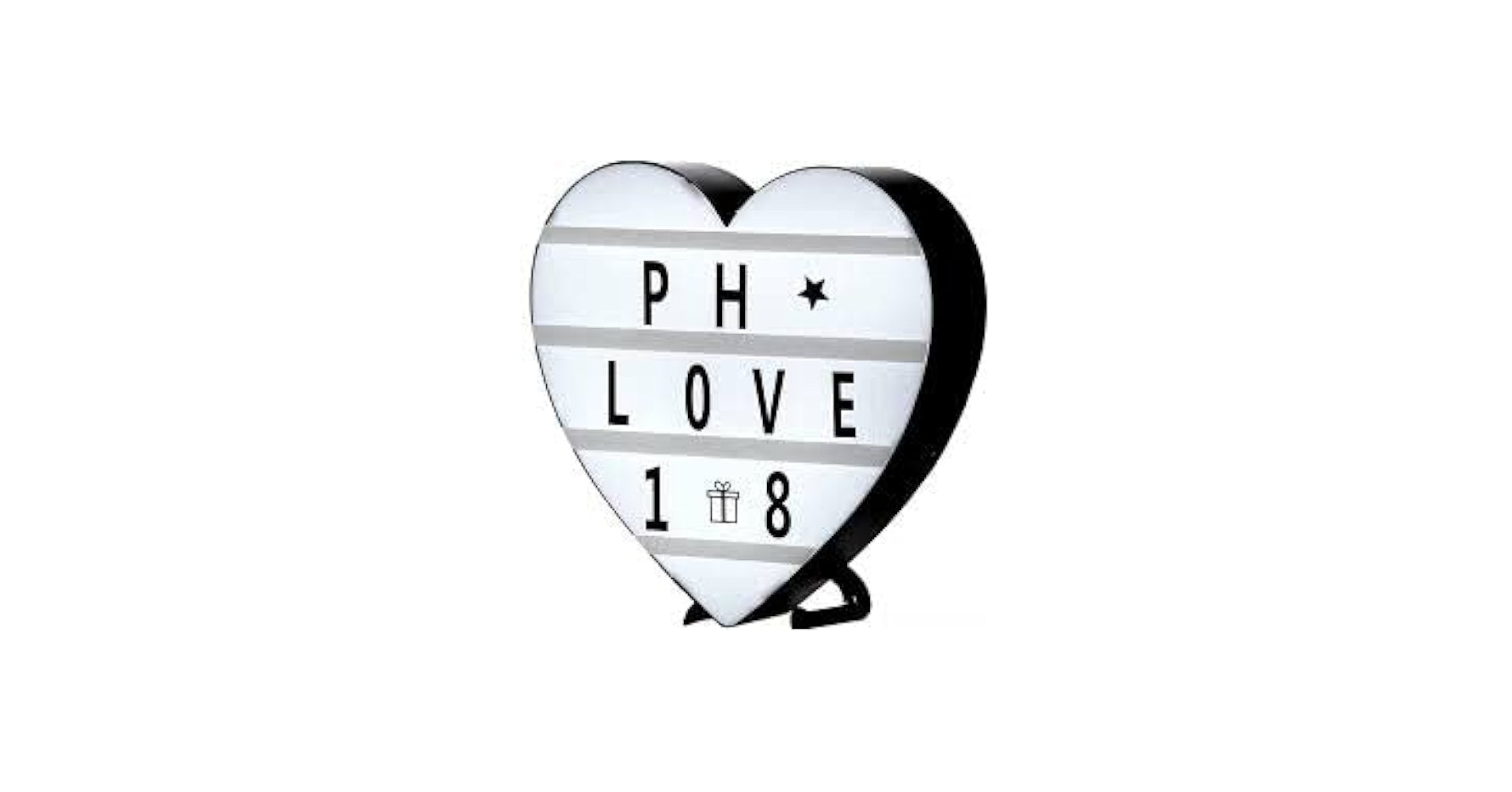 Heart-Shaped LED Cinema Light Box- Pink LED Changable Light Sign with 192pcs Letters Numbers Symbols Emojis to Create Personalized Messages Home Decors (USB & Battery Powered)