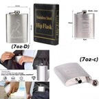 Stainless Steel 7 Oz  Liquor Hip Flask and Wine Whiskey Vodka Alcohol Drinks Pocket Bottle for Men Women ( 7 OZ)