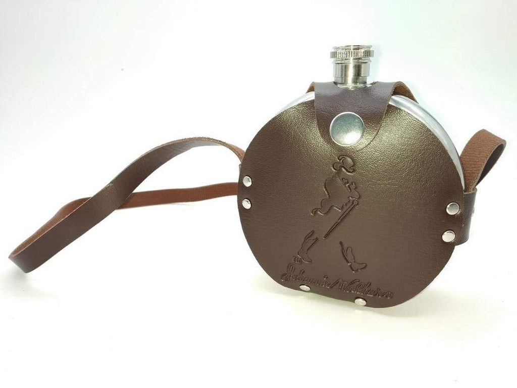 8oz Stainless Steel Hip Flask with Leather Pouch - Portable Alcohol Flask, 236ml, Leakproof Pocket Flask for Men & Women, Perfect for Travel, Hiking, Camping, and Gifts