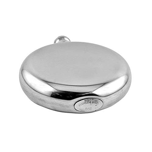 8oz Stainless Steel Hip Flask with Leather Pouch - Portable Alcohol Flask, 236ml, Leakproof Pocket Flask for Men & Women, Perfect for Travel, Hiking, Camping, and Gifts