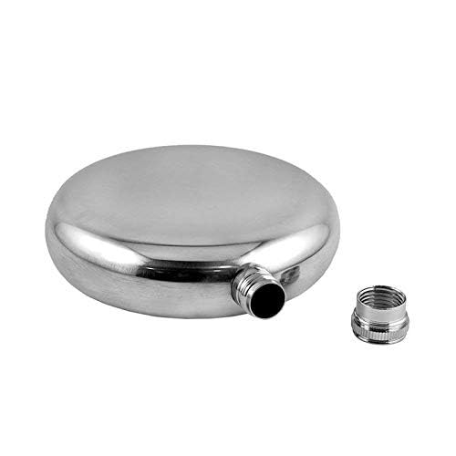 8oz Stainless Steel Hip Flask with Leather Pouch - Portable Alcohol Flask, 236ml, Leakproof Pocket Flask for Men & Women, Perfect for Travel, Hiking, Camping, and Gifts