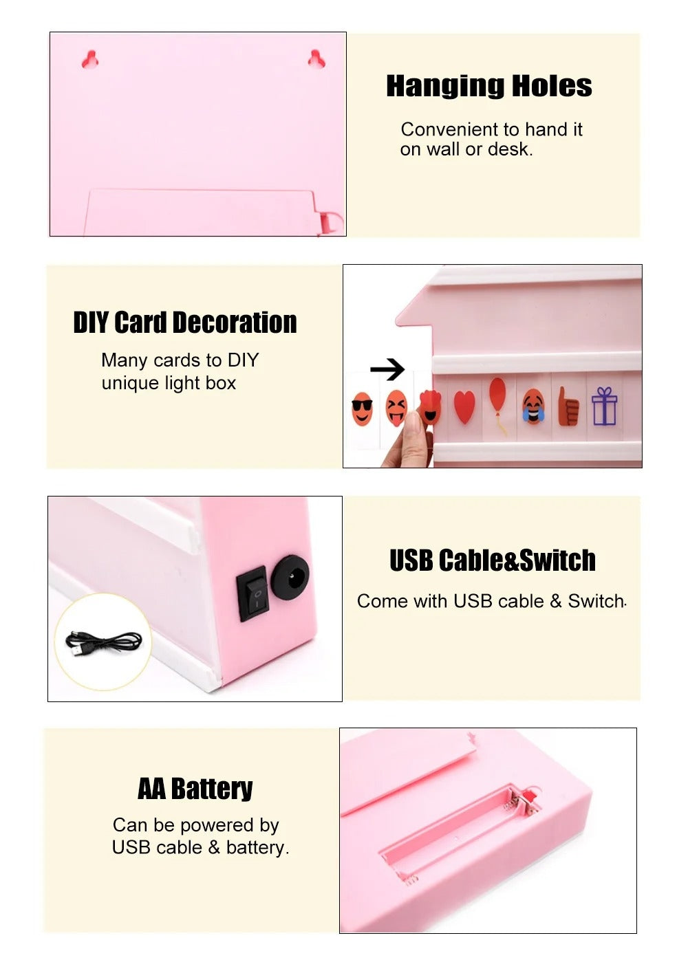 LED Message Light Box Create Your Own Countdowns Messages Or Reminders Card Wall Mount Lightbox For Room Office & Parties Decoration, Party Supplies, Rooms Decorating Items, Battery Power Lightboxes, Birthday Wedding Anniversary Decorative Item & Gift