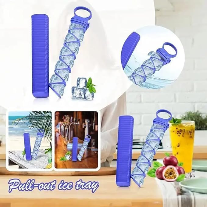 Pull-Out Ice Tray Food Grade Plastic Ice Maker Home Portable Ice Box