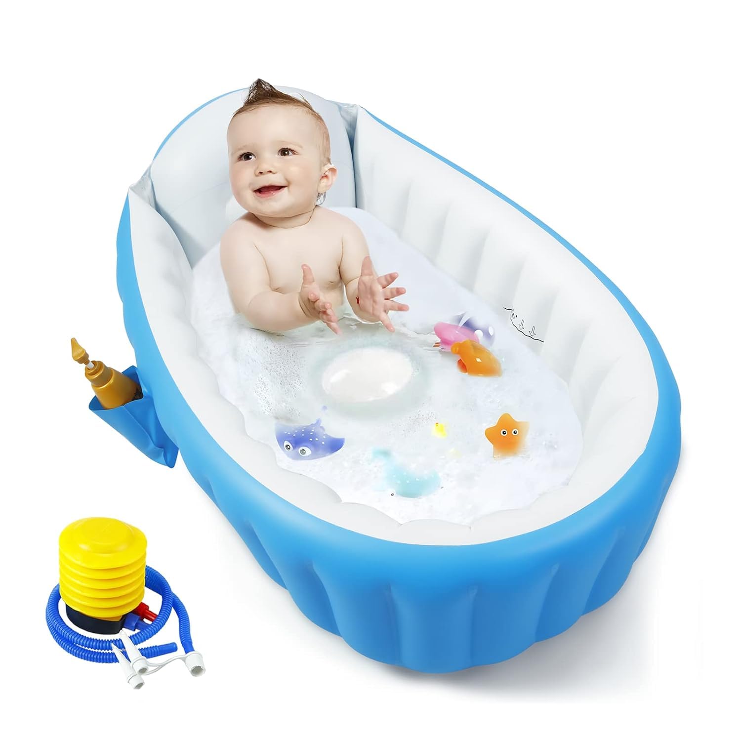 ZYOZ Baby Inflatable Bath tub | Portable Baby Bath Tub for 0 to 5 Years | Non Slip Travel Swimming Pool for Kids with Air Pump Main image