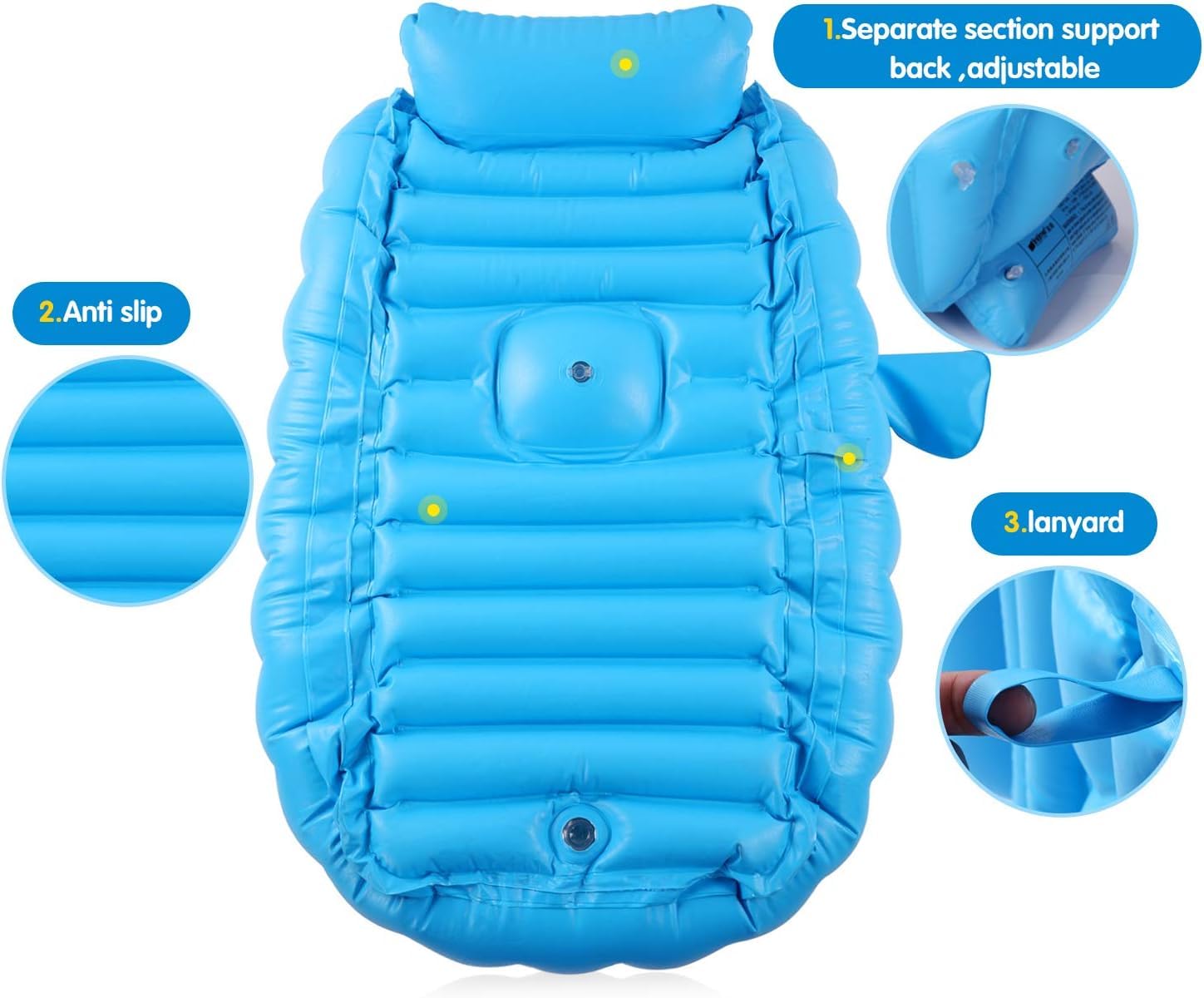 Fayleeko Baby Inflatable Bath tub | Portable Baby Bath Tub for 0 to 5 Years | Non Slip Travel Swimming Pool for Kids with Air Pump