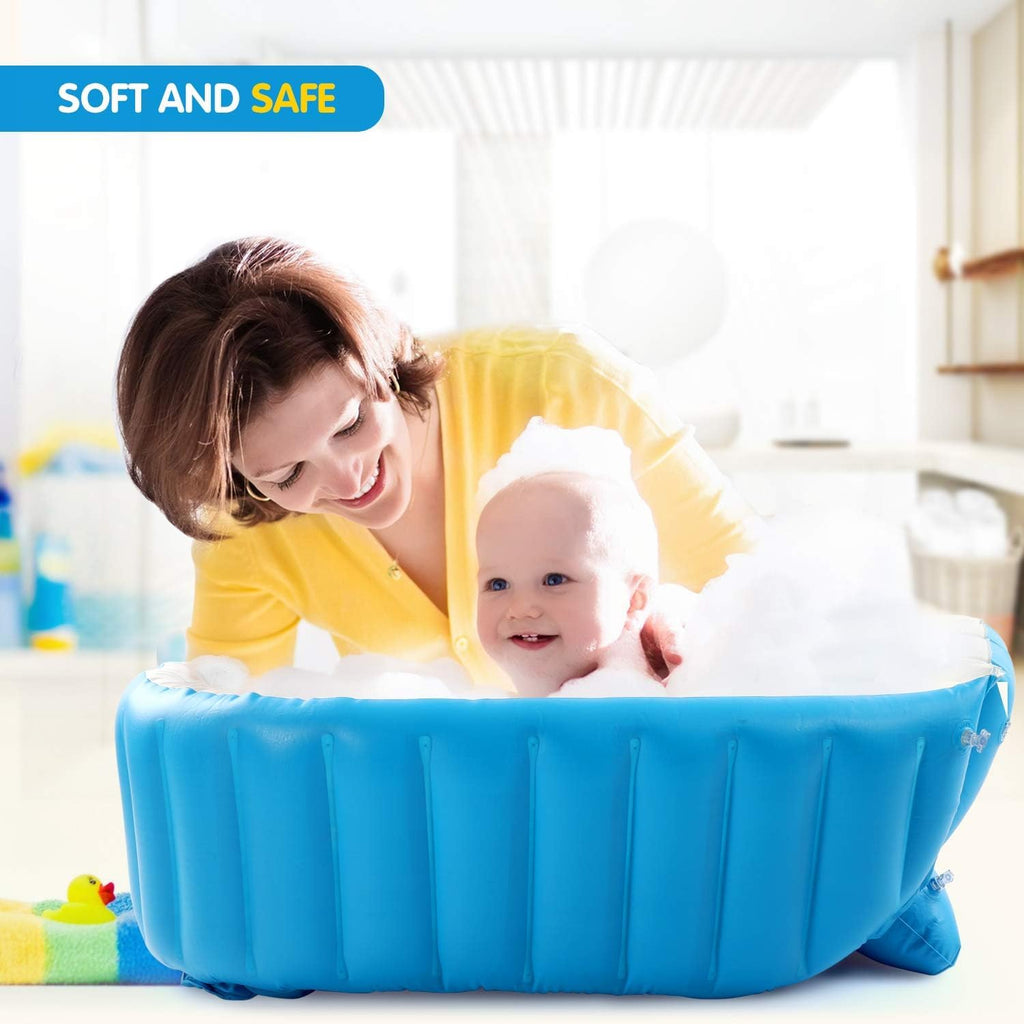 Fayleeko Baby Inflatable Bath tub | Portable Baby Bath Tub for 0 to 5 Years | Non Slip Travel Swimming Pool for Kids with Air Pump