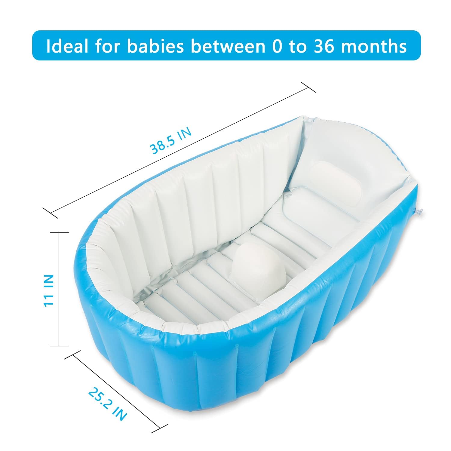 Fayleeko Baby Inflatable Bath tub | Portable Baby Bath Tub for 0 to 5 Years | Non Slip Travel Swimming Pool for Kids with Air Pump