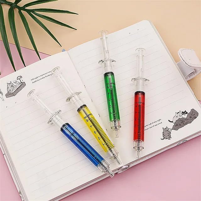 ZYOZ Injection pens, Novelty Syringe Design Ballpoint Pens, Multi-Color, Pack of 4 Main image