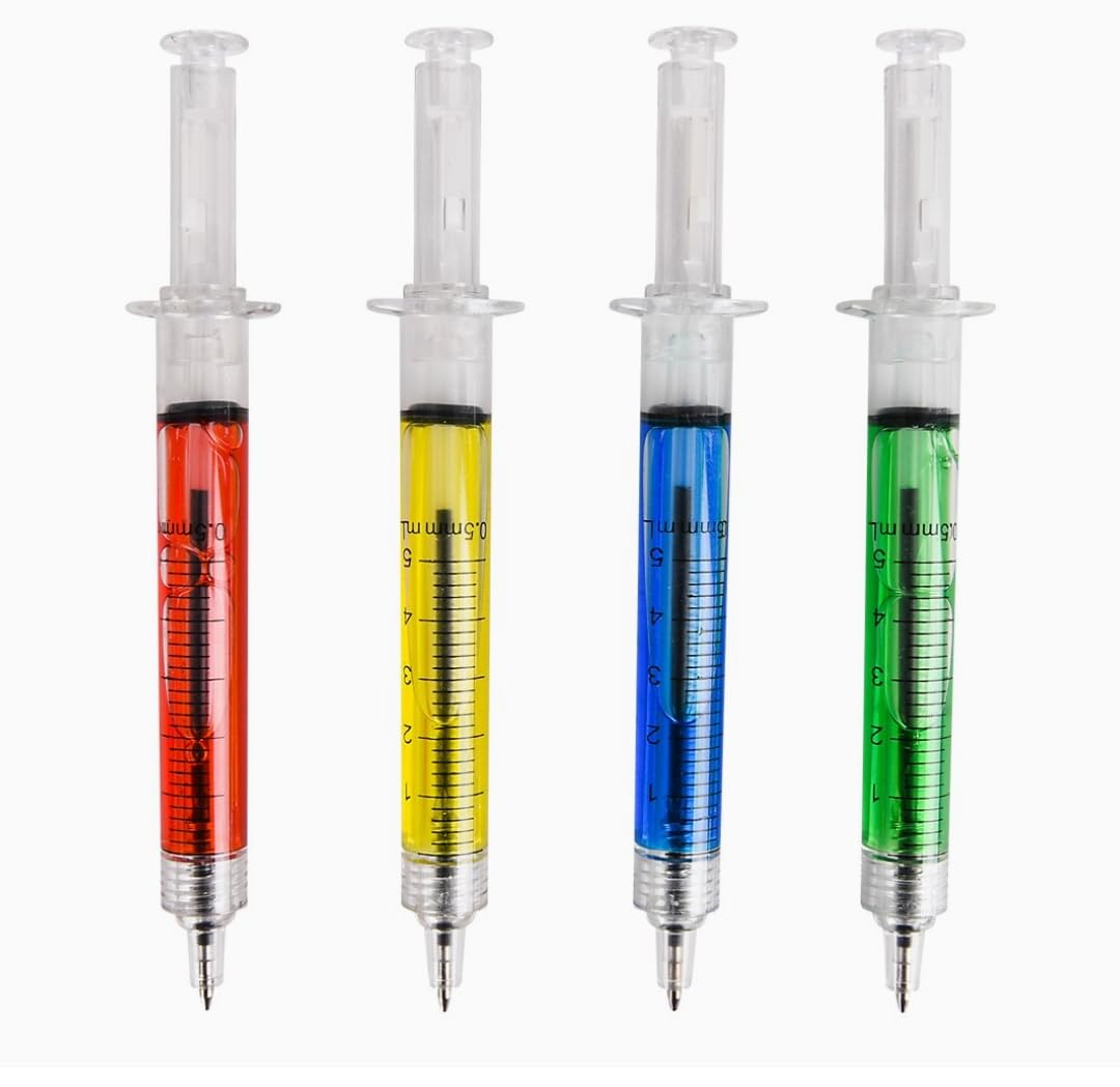 ZYOZ Injection pens, Novelty Syringe Design Ballpoint Pens, Multi-Color, Pack of 4 Secondary image