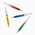 Injection pens, Novelty Syringe Design Ballpoint Pens, Multi-Color, Pack of 4