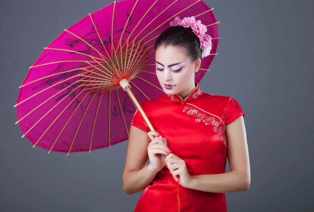 Japanese Bamboo Silk Umbrella – Traditional Handmade Art Umbrella for Dance, Home, Restaurant, Bar, Ceiling Decor & Cultural Display 1pc Random