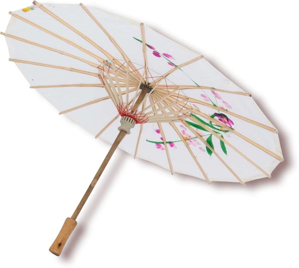 Japanese Bamboo Silk Umbrella – Traditional Handmade Art Umbrella for Dance, Home, Restaurant, Bar, Ceiling Decor & Cultural Display 1pc Random