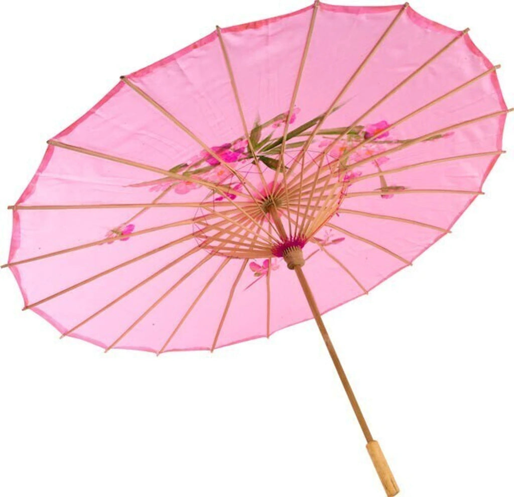 Japanese Bamboo Silk Umbrella – Traditional Handmade Art Umbrella for Dance, Home, Restaurant, Bar, Ceiling Decor & Cultural Display 1pc Random