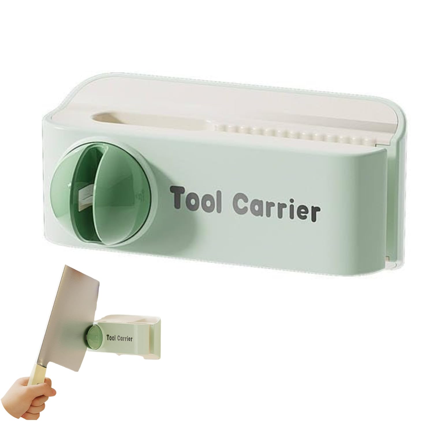 2-in-1 Wall-Mounted Knife Holder with Built-in Sharpener | Integrated Ceramic Sharpening Stone with Magnetic Blade Holder | Space Saving No-Drill Adhesive Tool for Kitchen, Scissors- 1 PC Secondary image