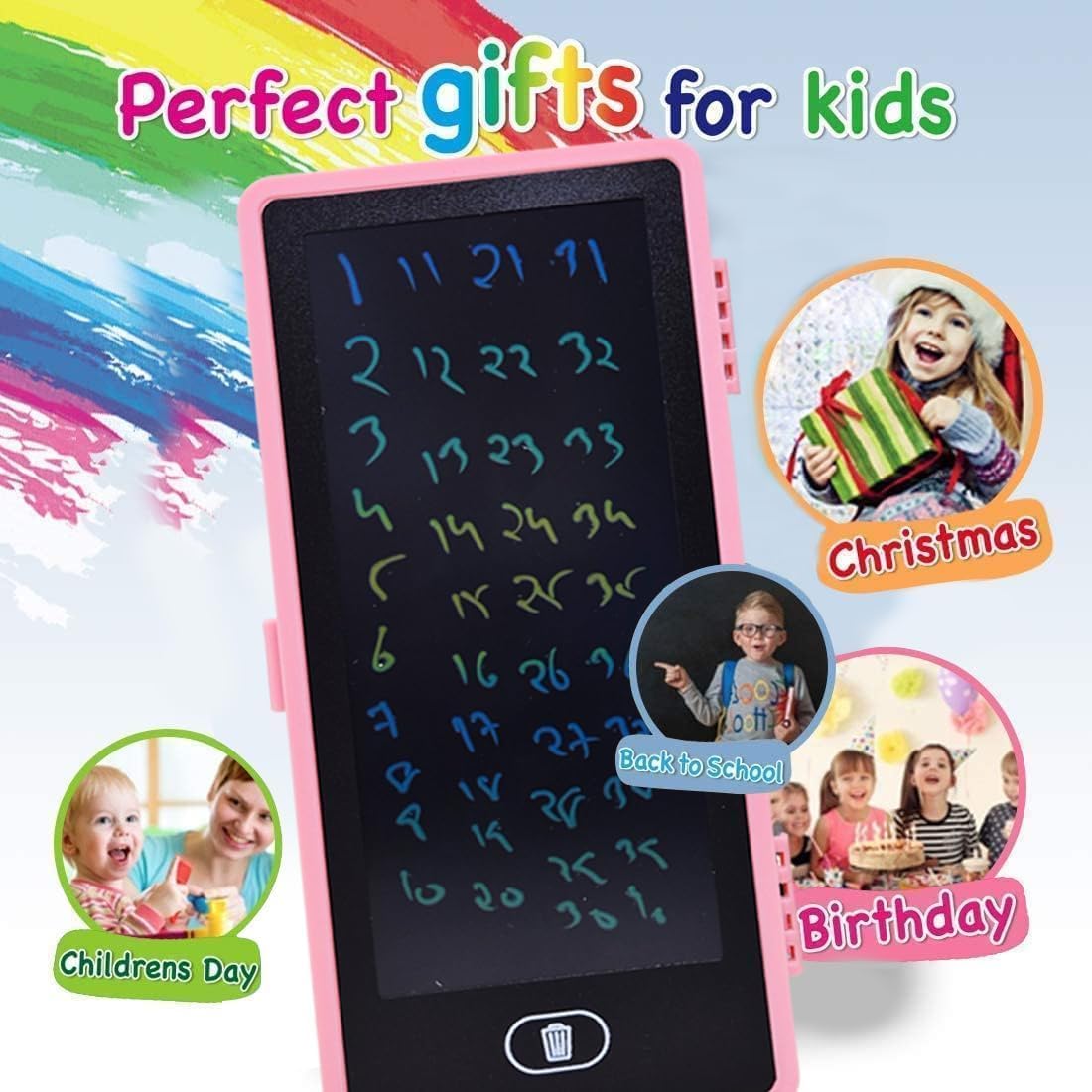 2 in 1 LCD Writing Pad Pencil Box for Kids | Large Storage Smart Pencil Case with Erase Button | Drawing Tablet for Boys Girls School Use Secondary image
