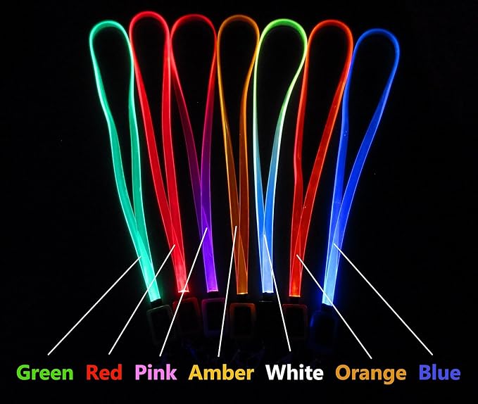 LED Carnival Cruise Lanyard Light Up Flashing Neon Necklace with ID Badge Key Card Holder Heavy Duty VIP Bright Cool Neck Lanyards for Women Men Kids Disney Disneyland Cruise Gifts