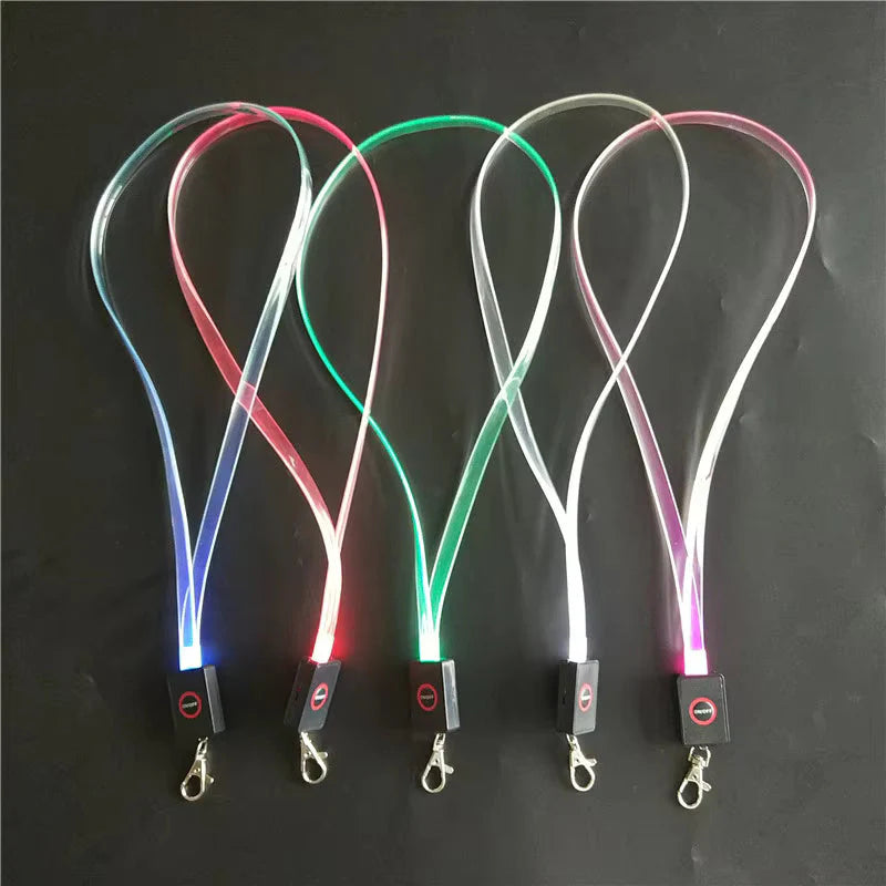 LED Carnival Cruise Lanyard Light Up Flashing Neon Necklace with ID Badge Key Card Holder Heavy Duty VIP Bright Cool Neck Lanyards for Women Men Kids Disney Disneyland Cruise Gifts