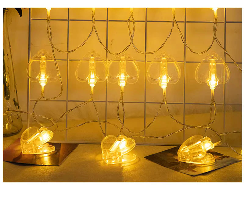 ZYOZ LED Photo Clip String Lights USB – Photo Hanging LED Lights & Decorative LED String Lights for Bedroom, Wedding & Valentine – 3M Secondary image