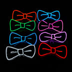 Light Up Bow Tie for Men Neon Bowties LED Bowtie Wire Bowtie Glow in The Dark LED Bowtie for Kids Boys Men Rave Party Funny Costume Jacket Clothes Shirt Accessories (Pack of 1)(random colour)