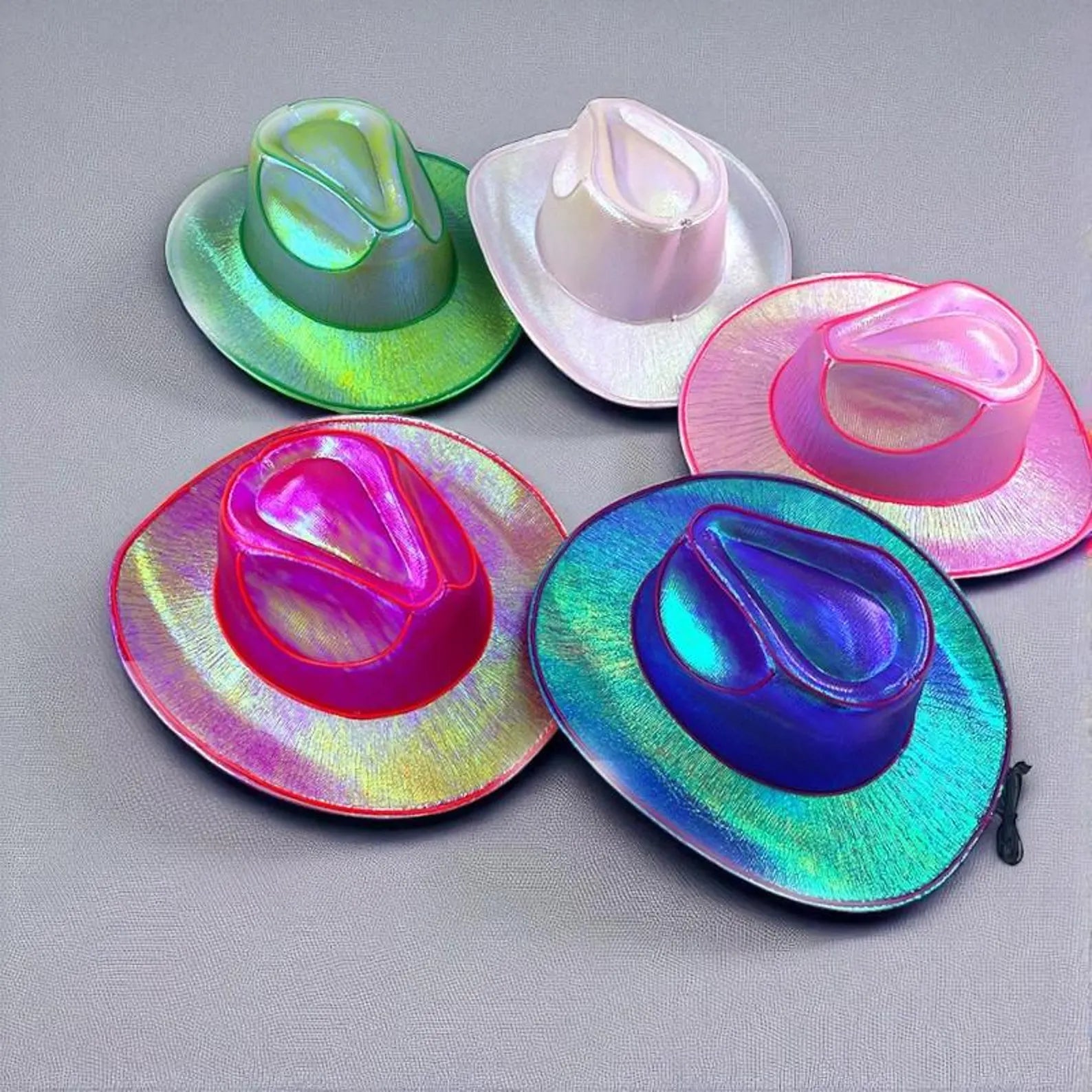 LED Light Up Cowboy Hat, Glow in the Dark Hat, Rave Festival Costume, Party Hat, Western Neon Cowboy Hat