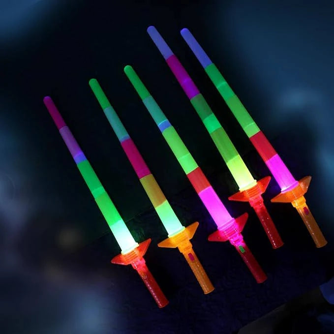 Light Up Talwar for Kids | Expandable LED Laser Sword Toy with Glow in The Dark Lights | Fun Dress-Up & Costume Accessory for Boys & Girls | Safe Flashing Toy Sword for Pretend Play Secondary image