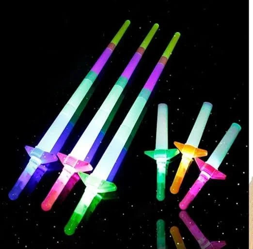 Light Up Talwar for Kids | Expandable LED Laser Sword Toy with Glow in The Dark Lights | Fun Dress-Up & Costume Accessory for Boys & Girls | Safe Flashing Toy Sword for Pretend Play