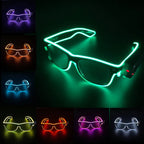 Zyoz™ Wireless LED Light-Up Glasses – Neon EL Wire Party & Festival Glasses (black Lance)