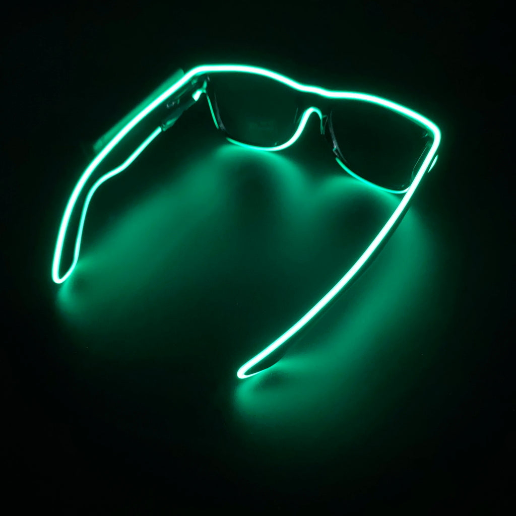 Zyoz™ Wireless LED Light-Up Glasses – Neon EL Wire Party & Festival Glasses (black Lance)