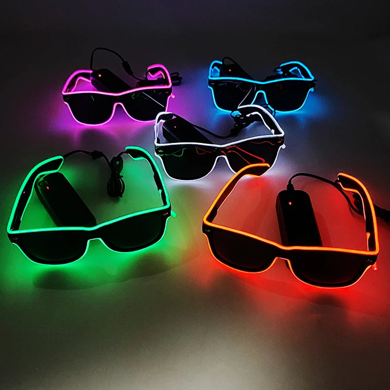 Zyoz™ Neon EL Wire Light-Up Sunglasses – Wired Battery Pack Party & Rave Glasses Main image