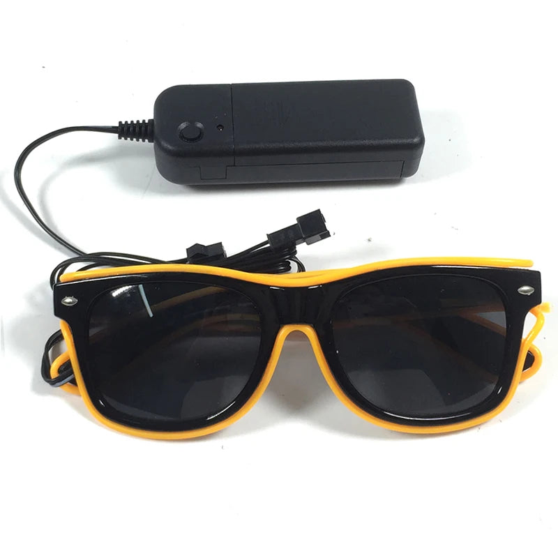 Zyoz™ Neon EL Wire Light-Up Sunglasses – Wired Battery Pack Party & Rave Glasses