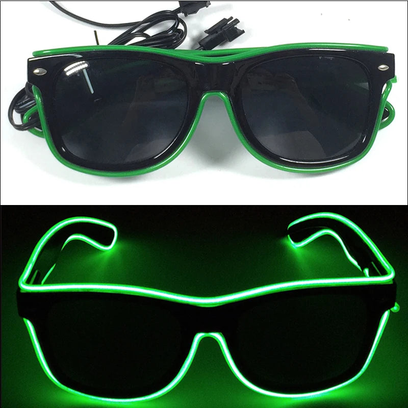 Zyoz™ Neon EL Wire Light-Up Sunglasses – Wired Battery Pack Party & Rave Glasses