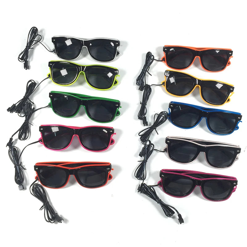 Zyoz™ Neon EL Wire Light-Up Sunglasses – Wired Battery Pack Party & Rave Glasses