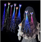 Hair Flash Braid Light Up Butterfly Flashing Fashion Light Up Optic Fiber Creative Led Braid Party Hair Accessories For Women (set of 5)
